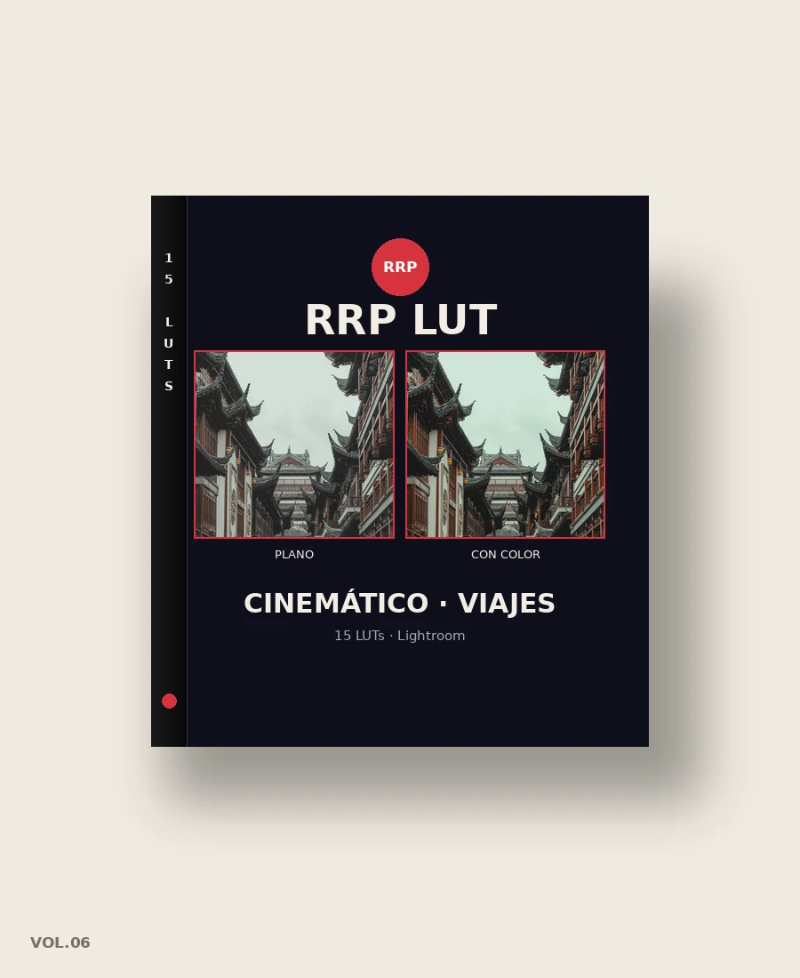 Pack de LUTs Cinemático · Viajes para Lightroom — RRP LUT