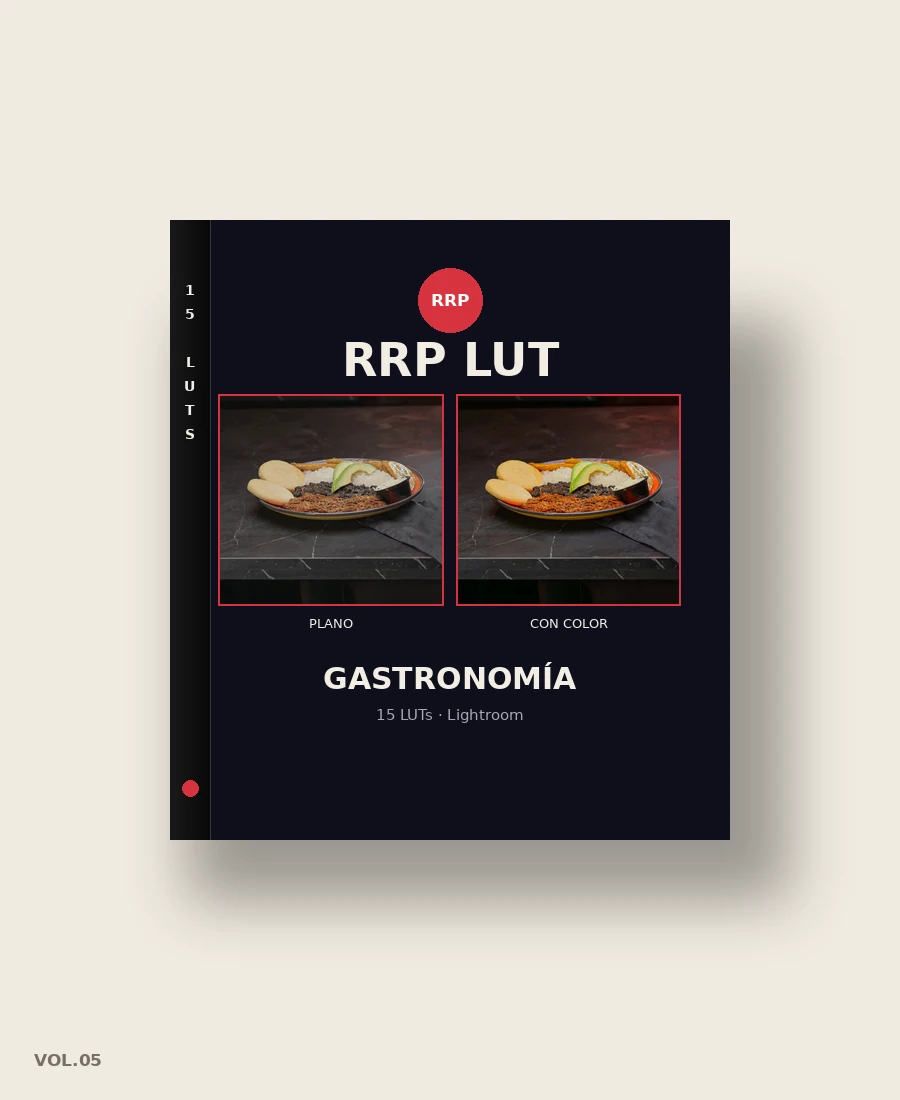 Pack de LUTs de Gastronomía para Lightroom — RRP LUT