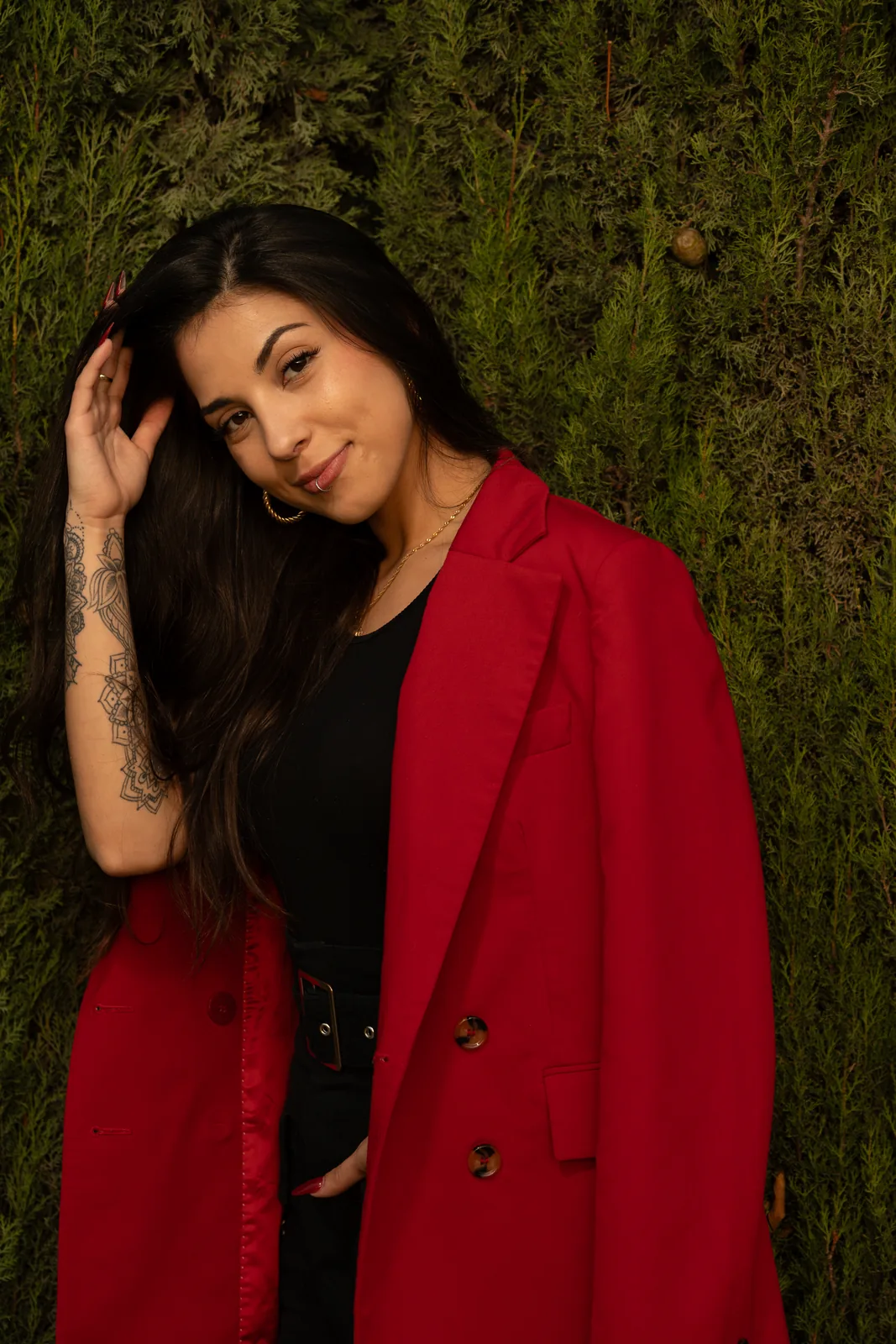 Sesión de estudio de moda femenina