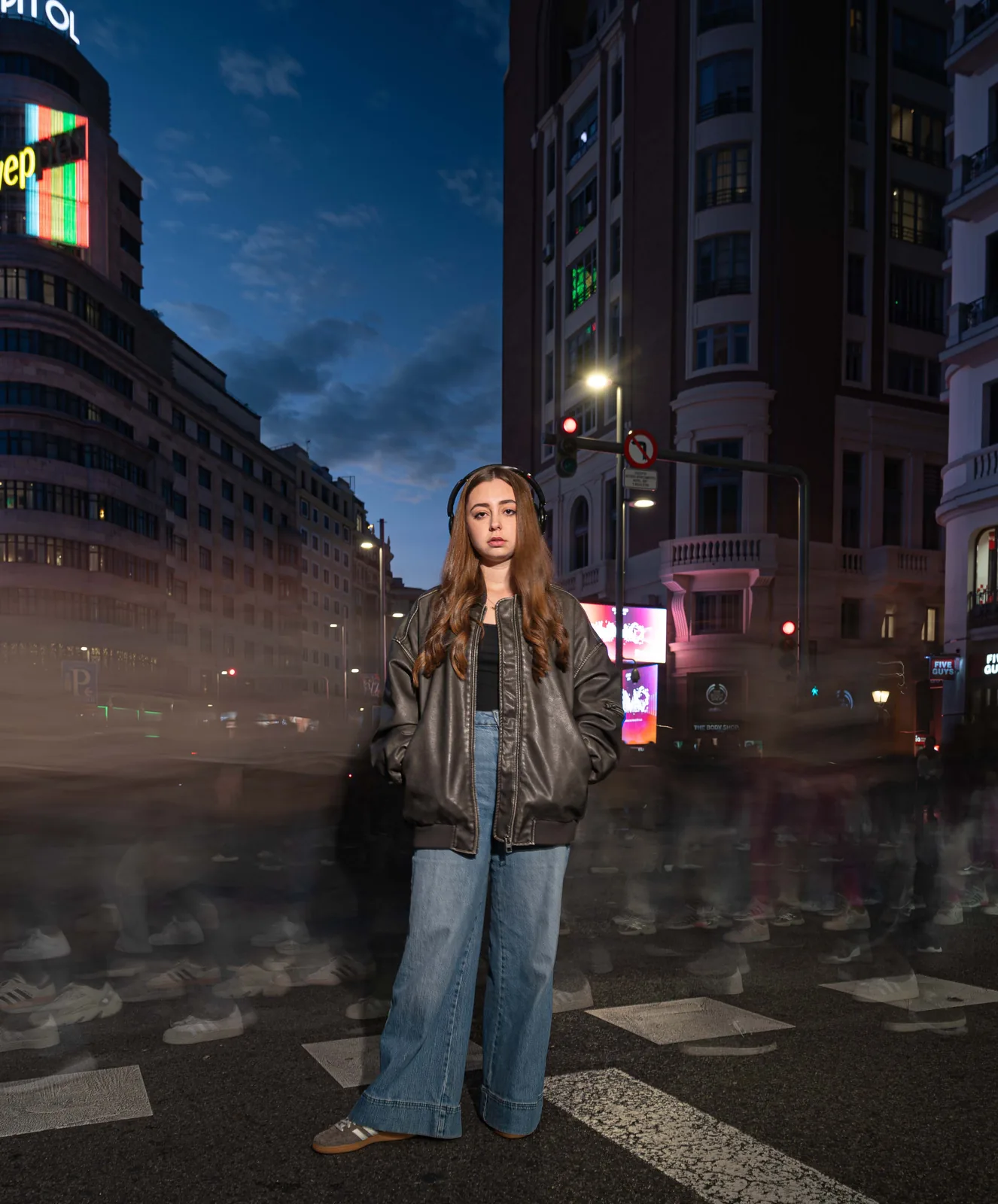 Sesión de estudio de moda femenina
