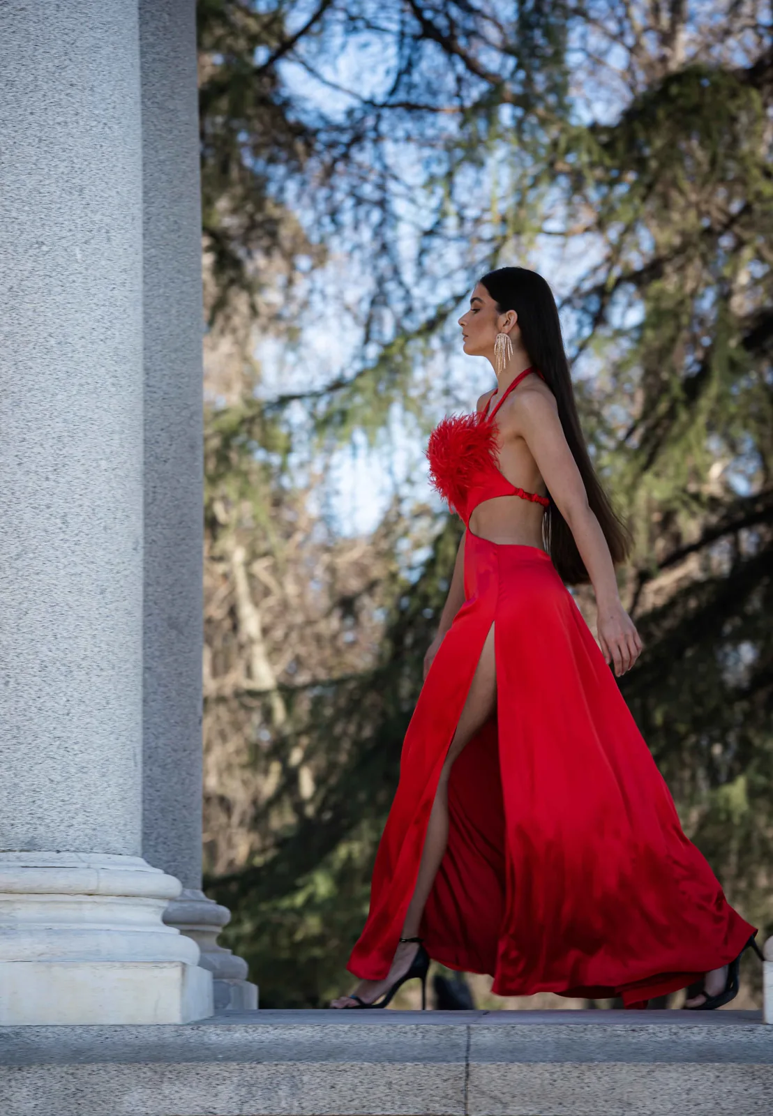 Editorial de moda con vestidos de diseño en Madrid