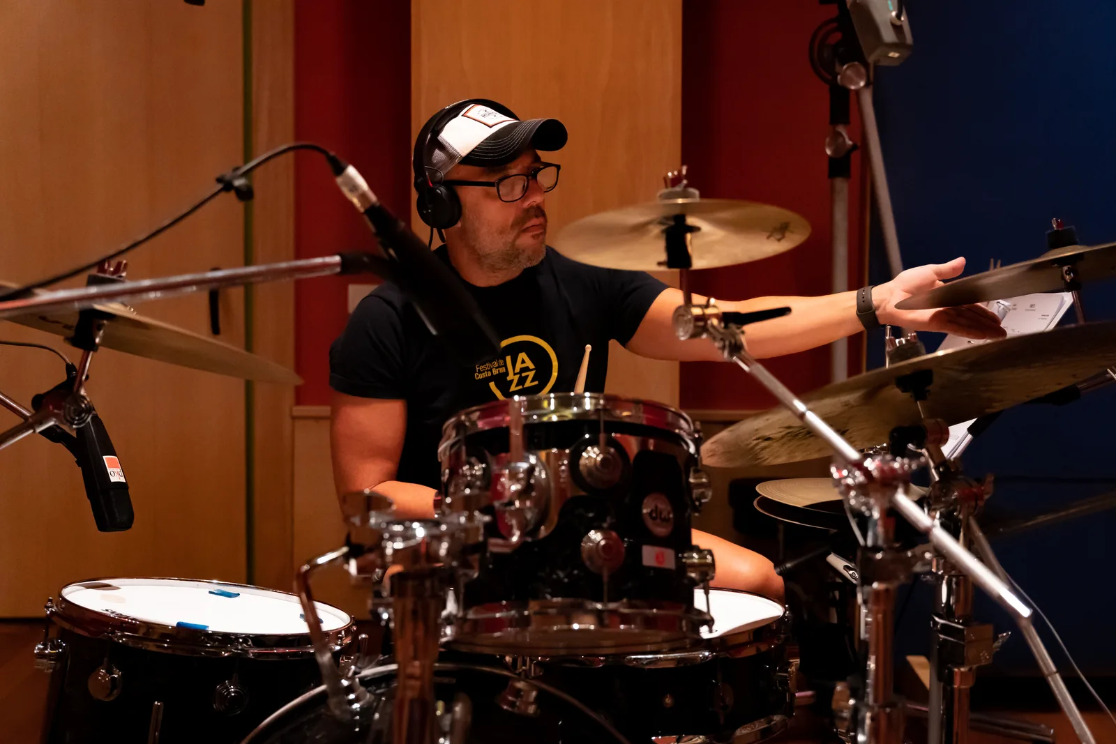 Baterista en sesión de grabación en Madrid
